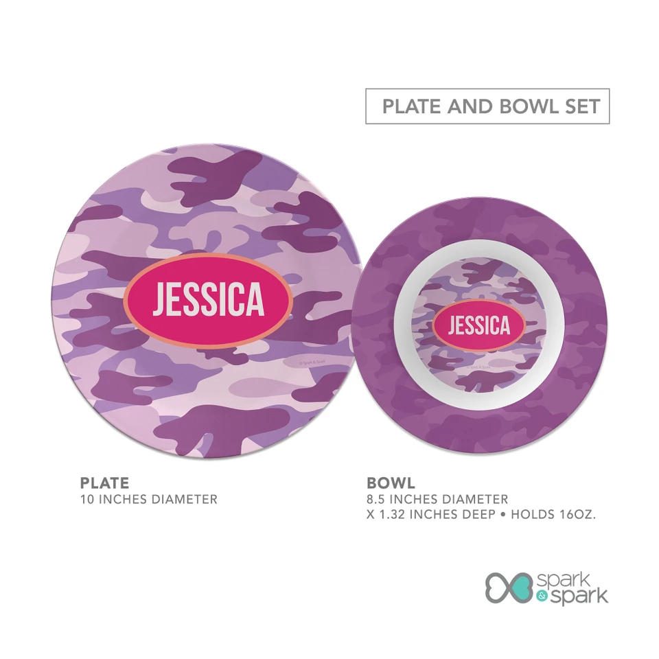 Purple Camouflage Kids Plates