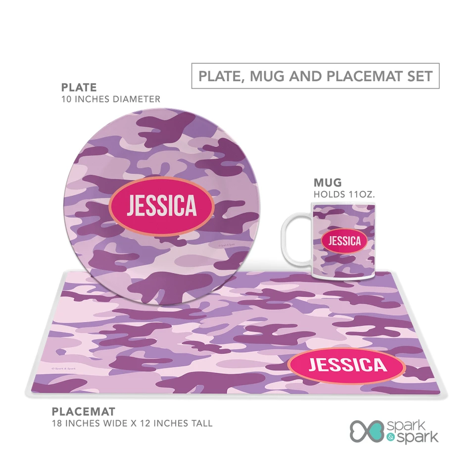 Purple Camouflage Kids Plates