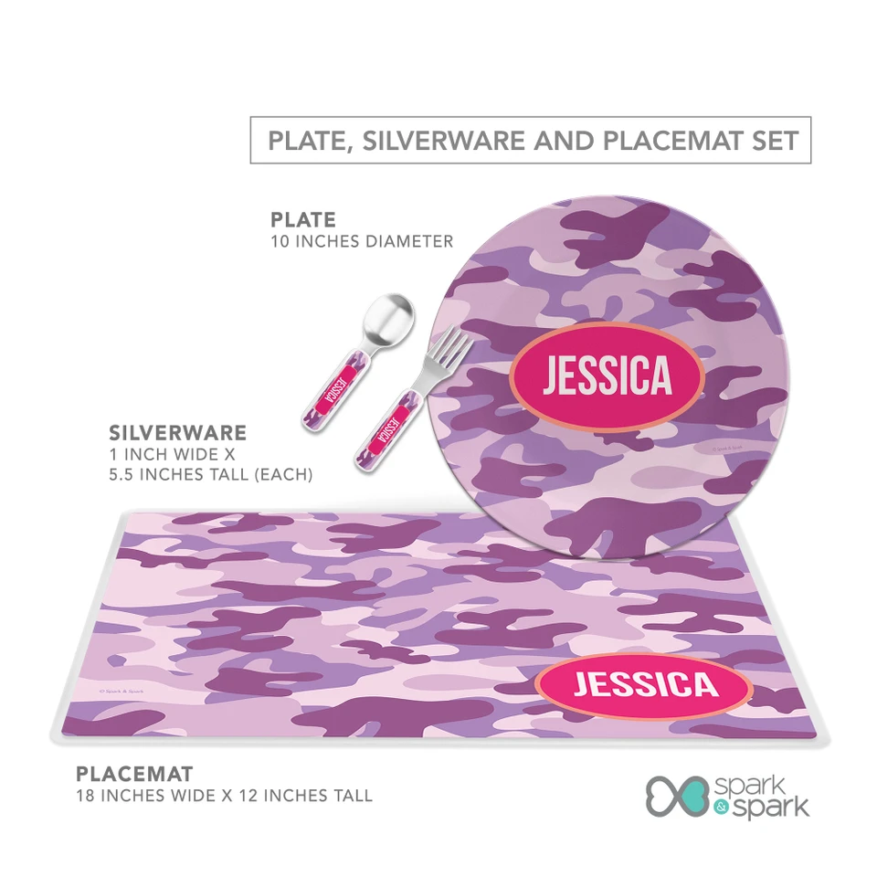 Purple Camouflage Kids Plates