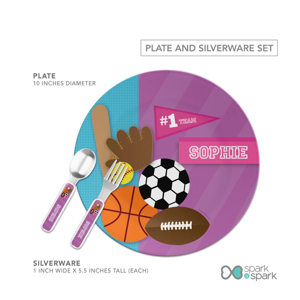 My Love For Sports Girl Kids Plates