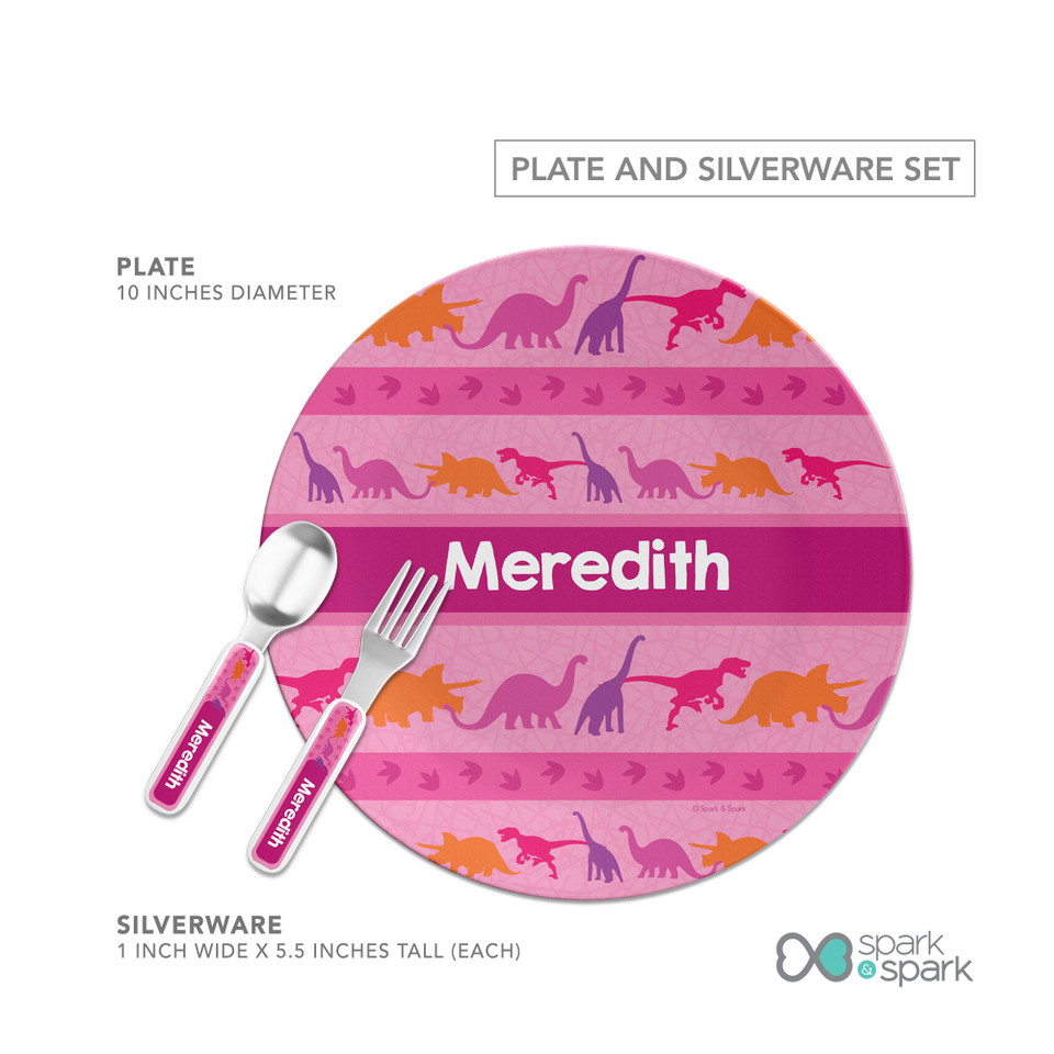Dinosaur trails Girl Kids Plates
