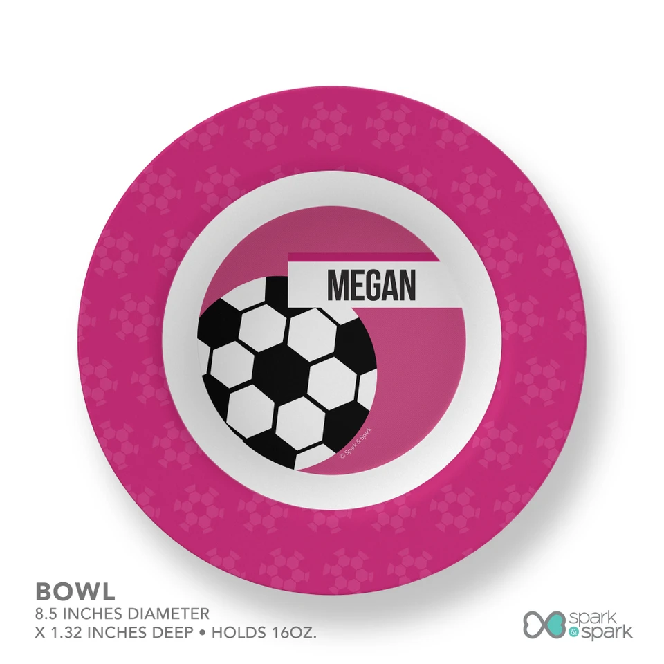 Girl Soccer Fan Pink Kids Bowl