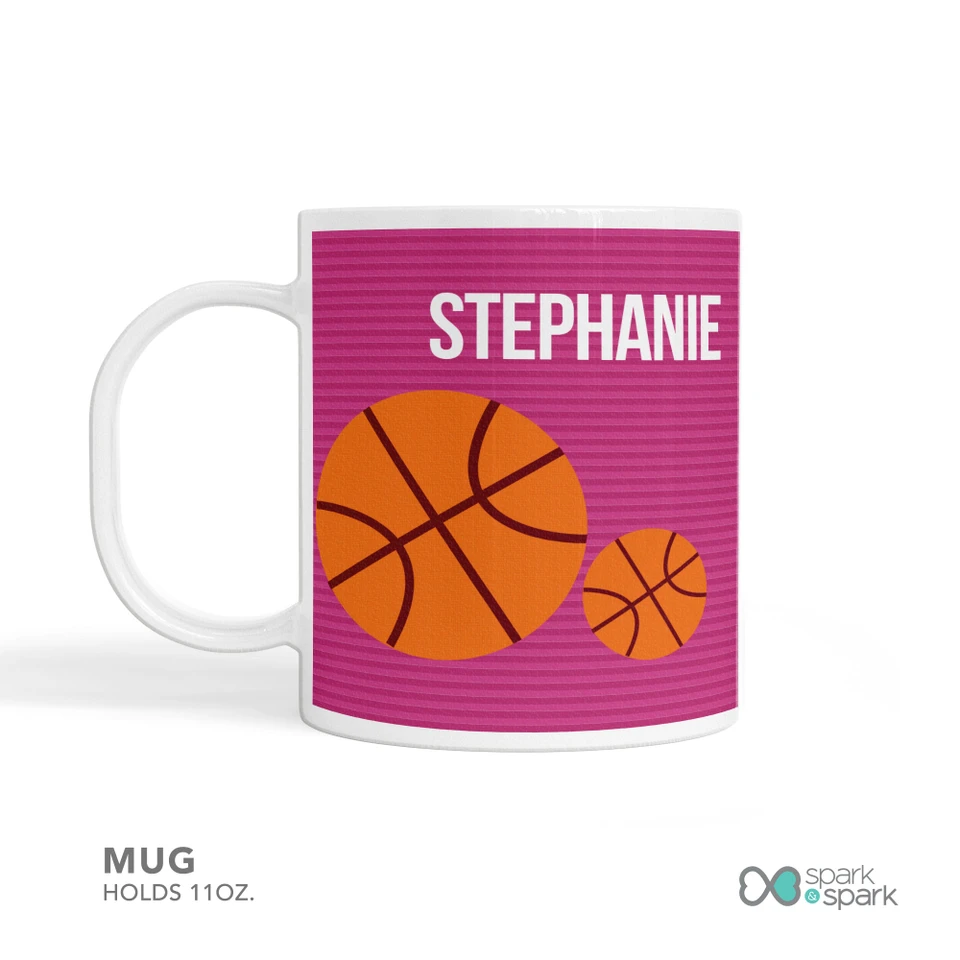 Basketball Fan Girl Pink Circles Kids Bowl