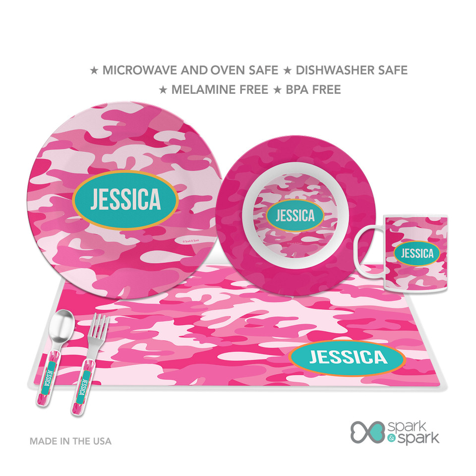 Pink Camouflage Kids Bowl