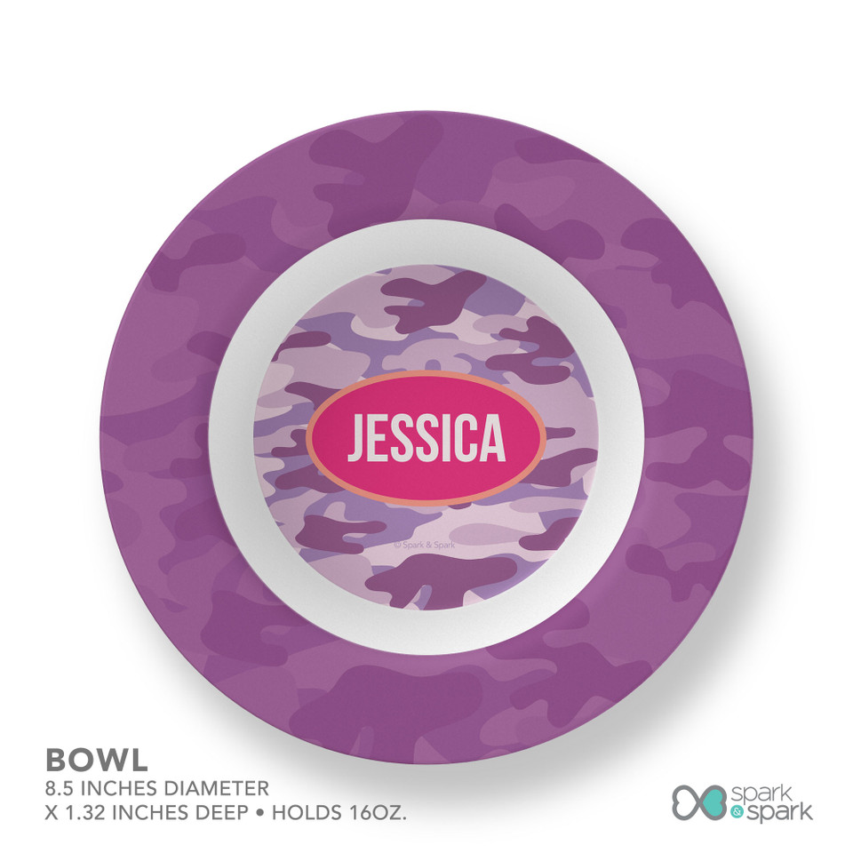 Purple Camouflage Kids Bowl