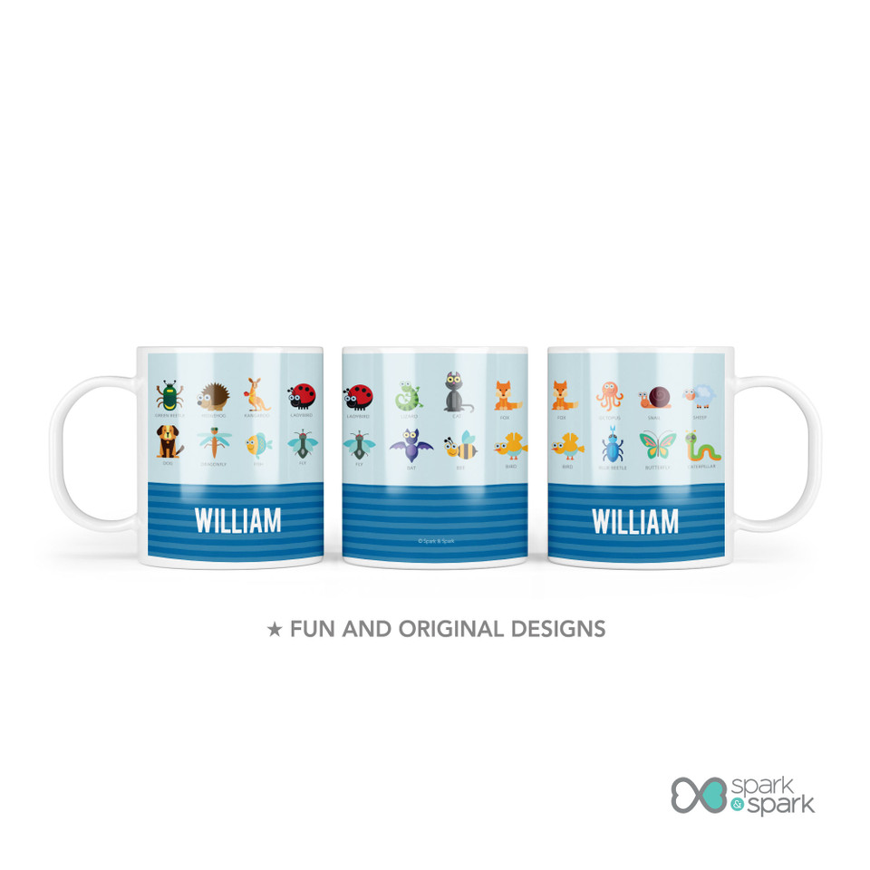 Animal ABC Blue Personalized Boys Plate