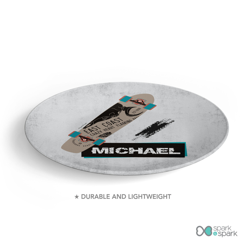 Urban Skate  Grey Personalized Boys Plate