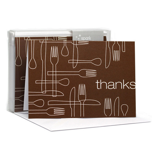 Gorgeous Boxed Note Cards | Delicious Thanks Brown