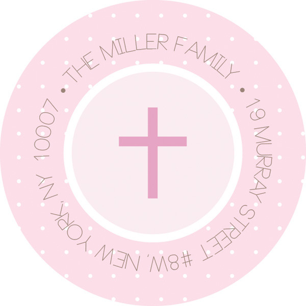 Medallions & Pink Dots Religious Address Labels