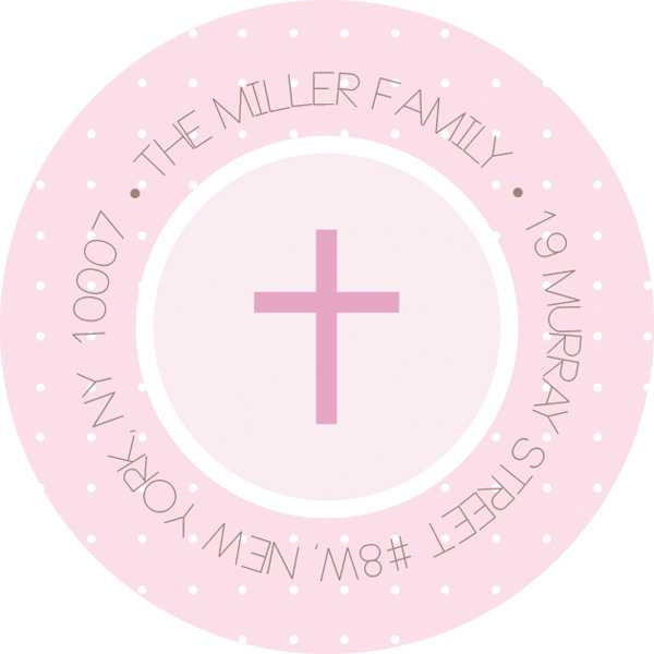 Medallions & Pink Dots Religious Address Labels