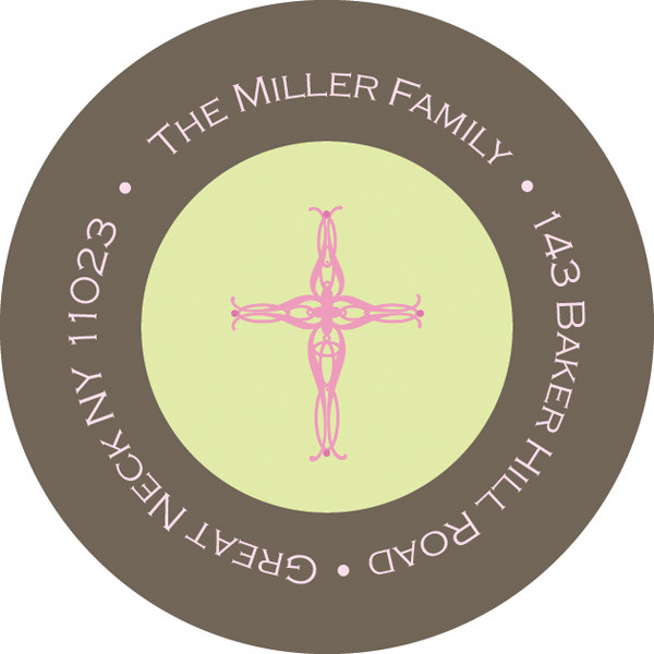 Corner Pink Cross Cute Address Labels