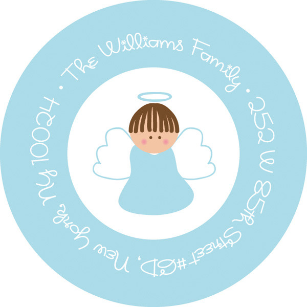 Boy Angel Swirls Address Return Labels