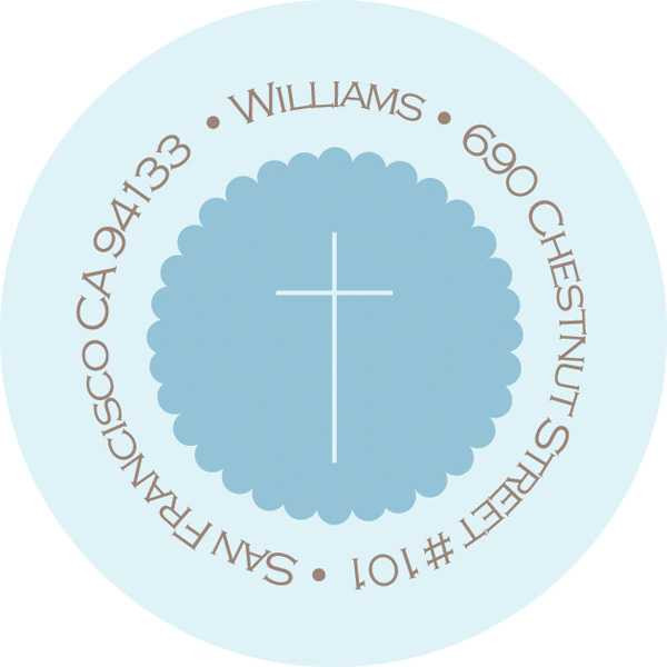 Simple Scallop In Blue Address Return Labels