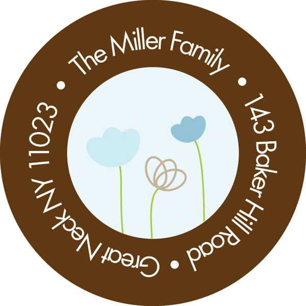 Chocolate And Blue Garden Religious Address Labels