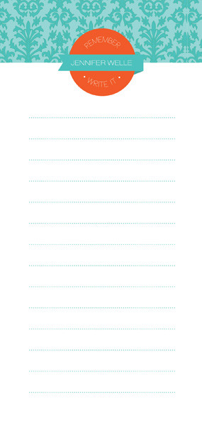 Blue Victorian Ways Personalized List Pad