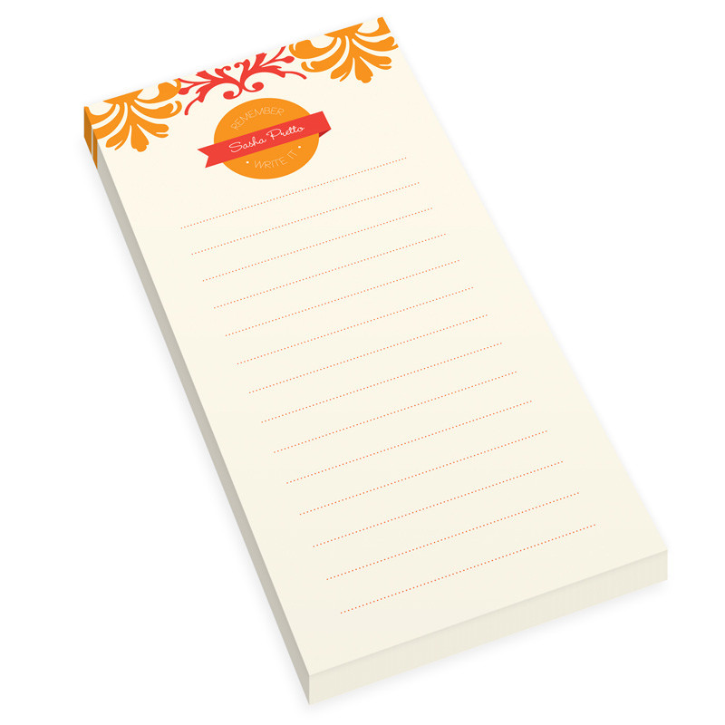 Orange Mood Personalized List Pad