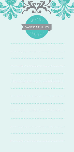 Turquoise Mood Personalized List Pad