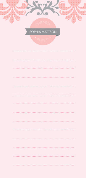 Pink Mood Personalized List Pad