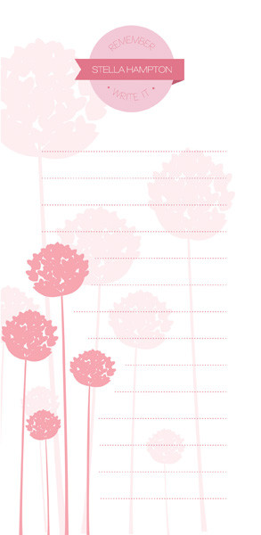 Clear Poms Poms Personalized List Pad