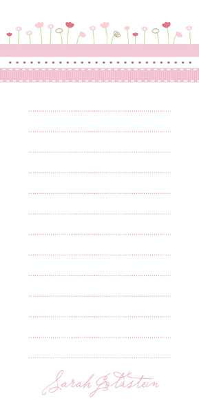 Ribbons And Flowers Personalized List Pad