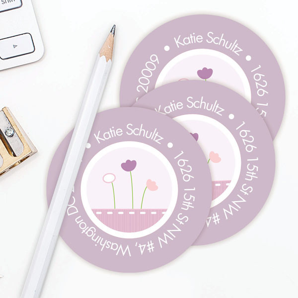 Ribbon And Flowers  Label Set