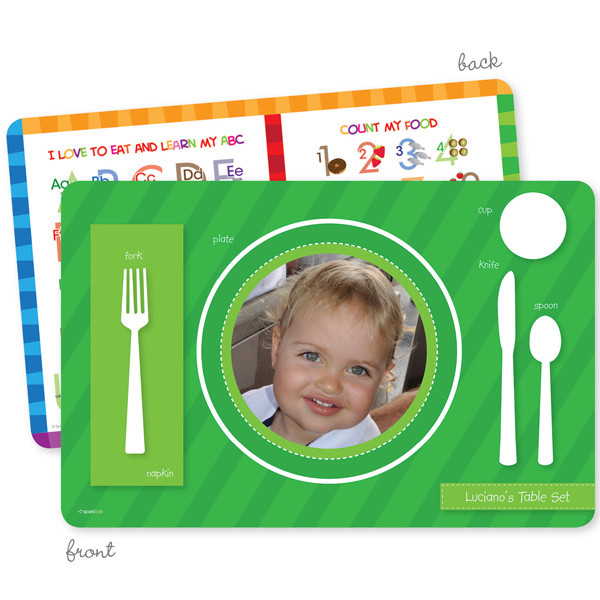 My own boy table set green Kids Placemat