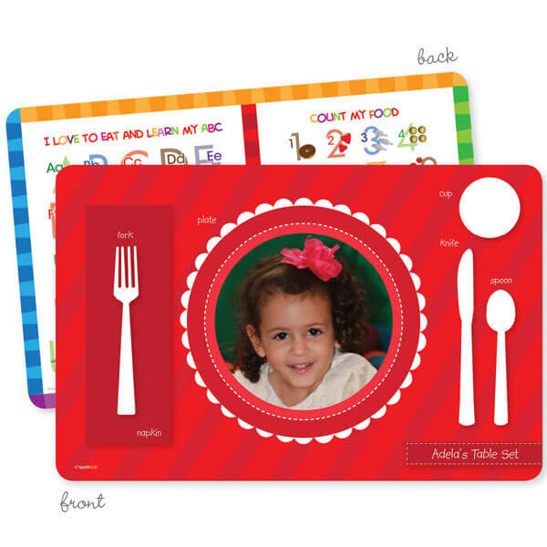 My own girl table set scallop red Kids Placemat