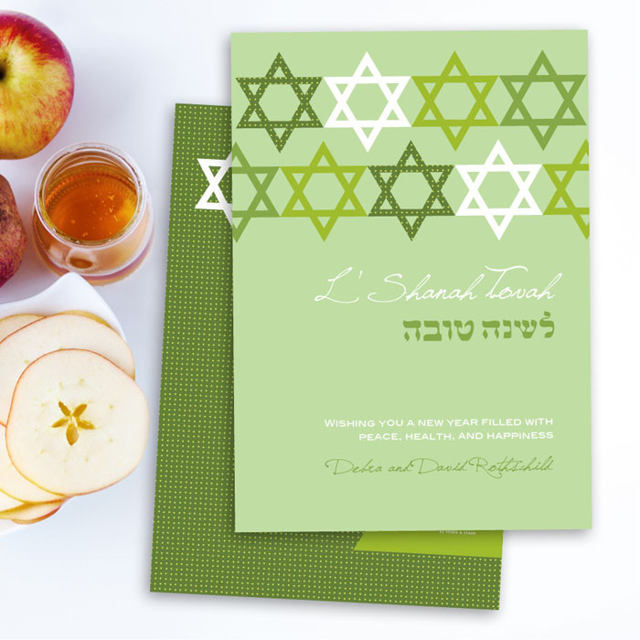 Personalized Rosh Hashanah Photo Cards | Stars Of David