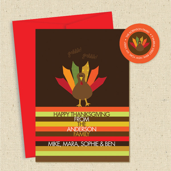 Shown with optional red envelope & matching return address label