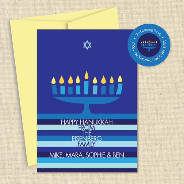 Shown with optional light yellow envelope and matching return address label