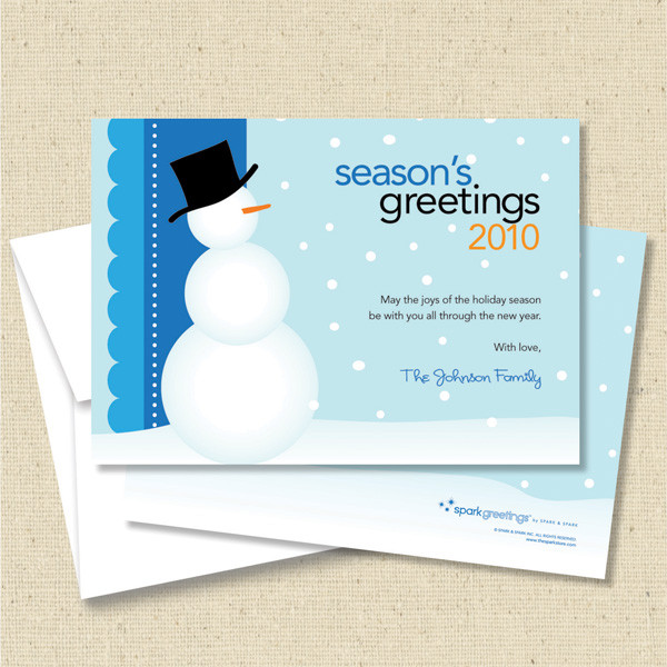 Front and back (optional) with white envelope