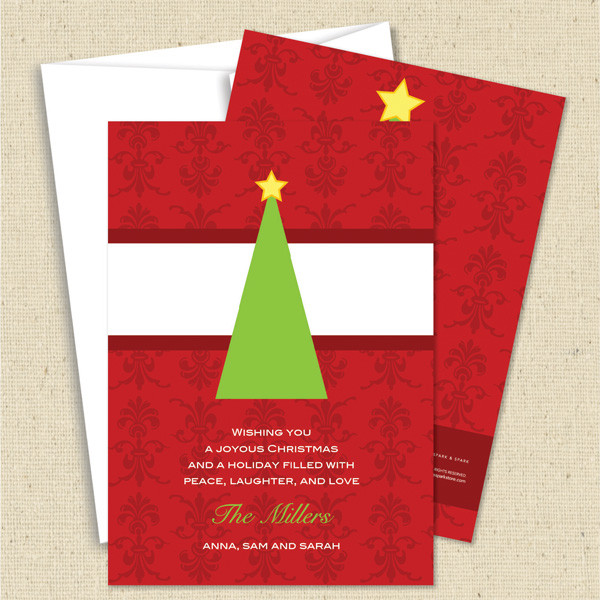 Front and back (optional) with white envelope