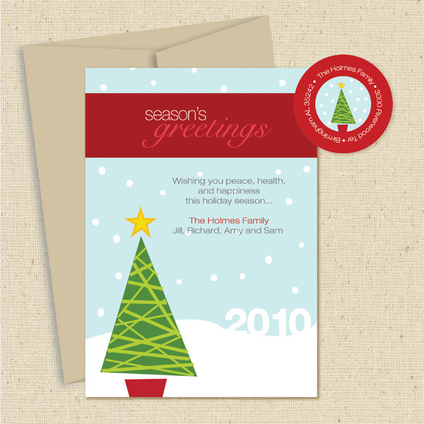 Shown with optional light kraft envelope and matching return address label