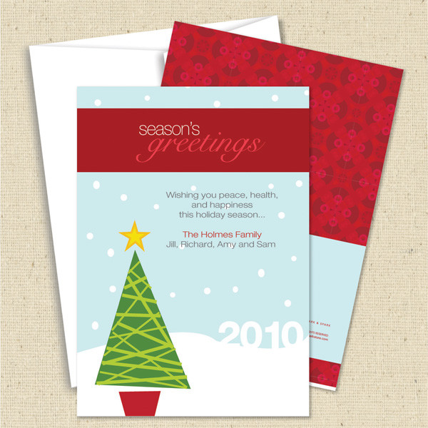 Front and back (optional) with white envelope