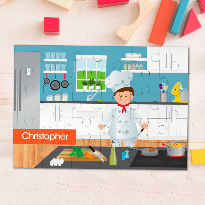 A Boys Chef's Taste Personalized Puzzles