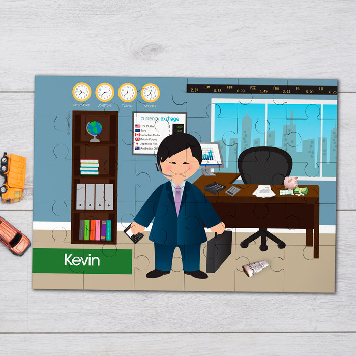 A Boy Crunching Numbers Personalized Puzzles