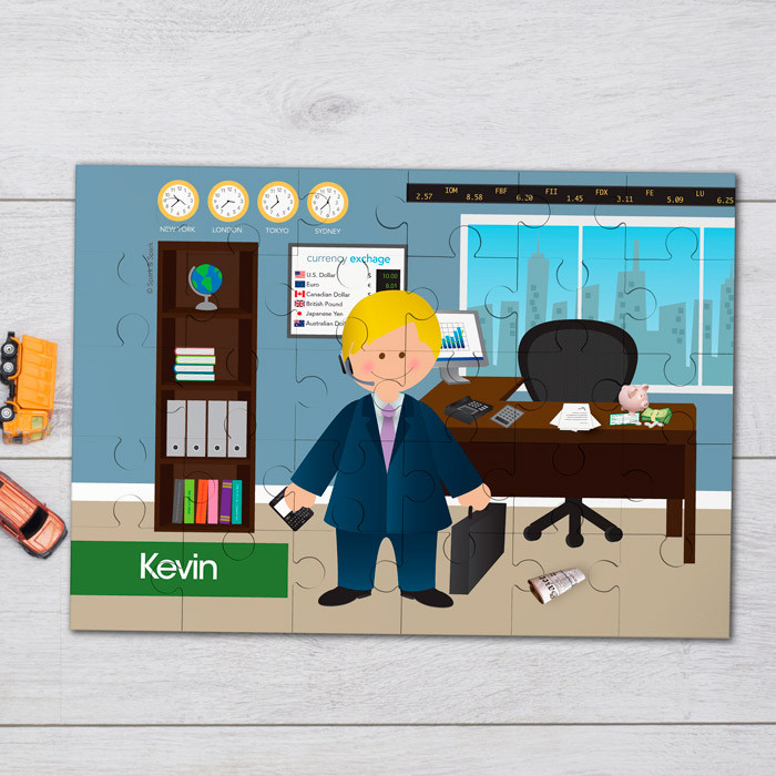 A Boy Crunching Numbers Personalized Puzzles