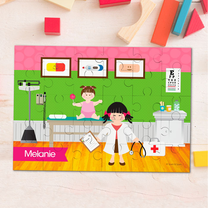 Doctor's Girl Visit Personalized Puzzles