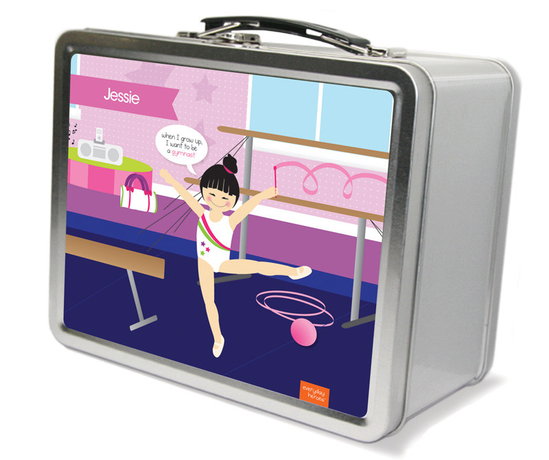 Cute Gymnast Girl Metal Lunchbox