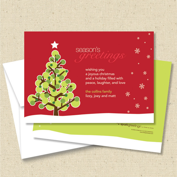 Front and back (optional) with white envelope