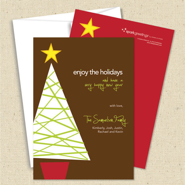 Front and back (optional) with white envelope