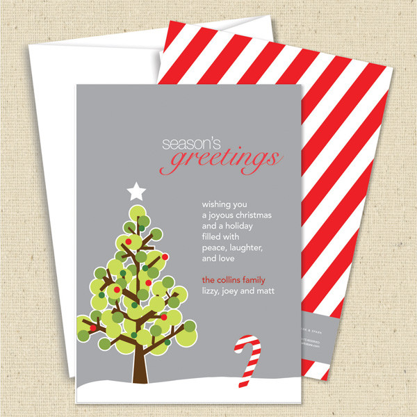 Front and back (optional) with white envelope