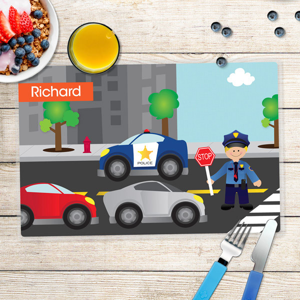 Police on duty Kids Placemat
