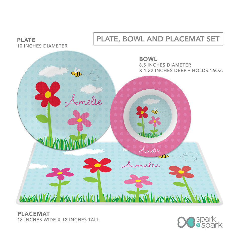 Spring Flowers Kids Plates