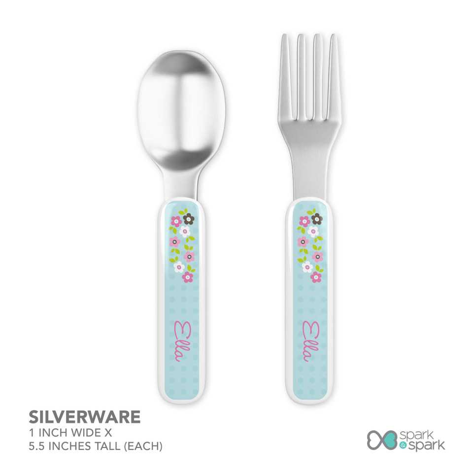 Preppy Flowers Blue Kids Plates