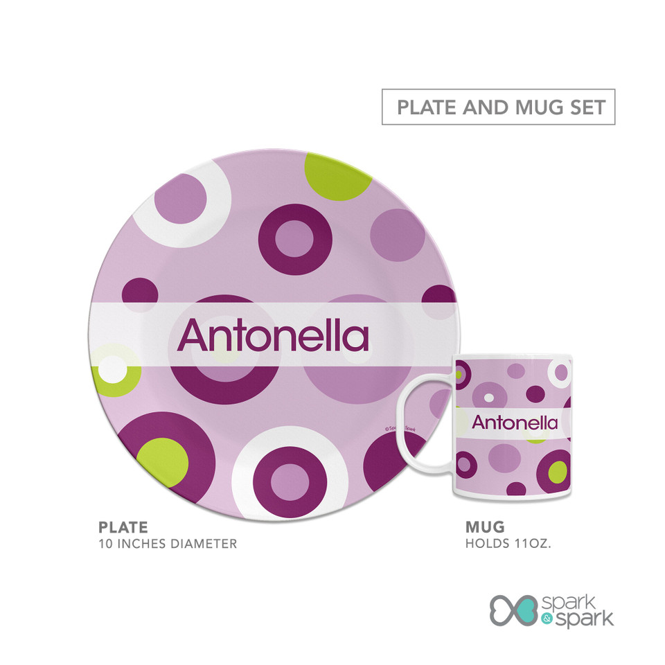 Circles And Circles Purple Kids Plates