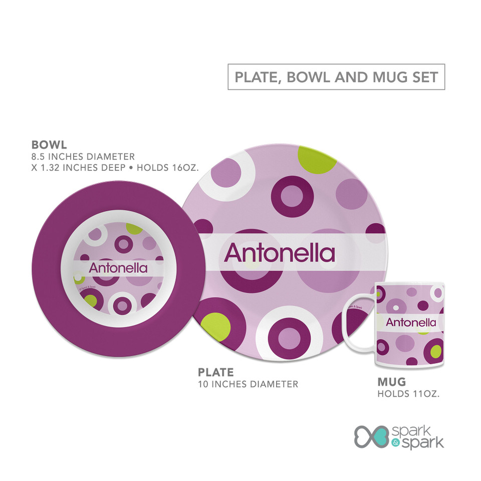 Circles And Circles Purple Kids Plates