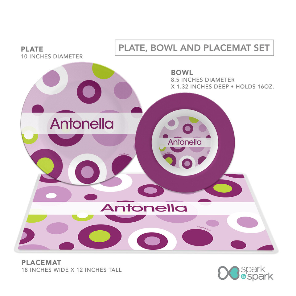 Circles And Circles Purple Kids Plates