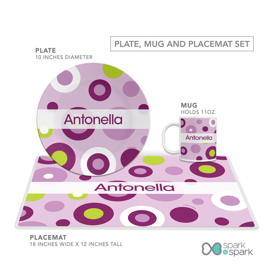 Circles And Circles Purple Kids Plates