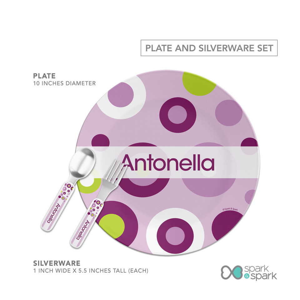 Circles And Circles Purple Kids Plates